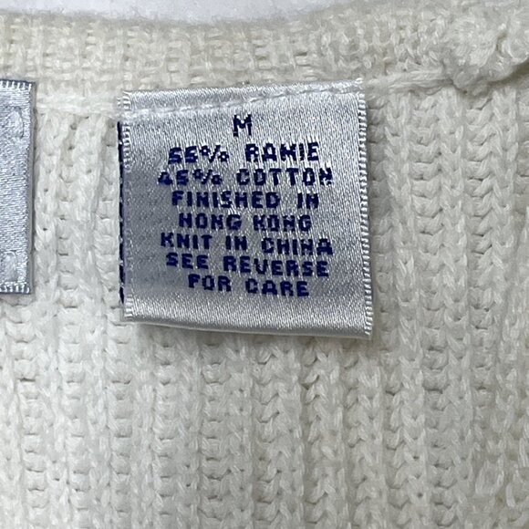 Vintage Leon Levin Sweater Vest Women M White Golf Theme Embroidered Button Down - Picture 6 of 9